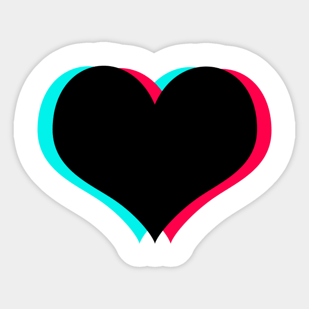 TikTok Heart Black Tiktok Gamer Girls Sticker TeePublic